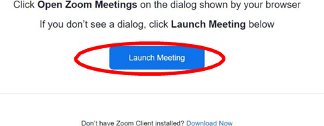 Launch meeting button